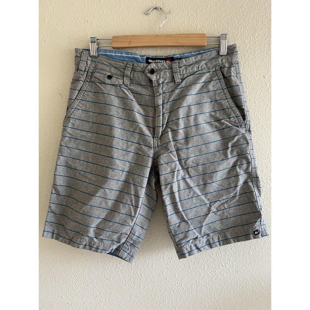 Quicksilver Striped Shorts Gray Men's Size 31 Surf Beach Outdoors Vacation